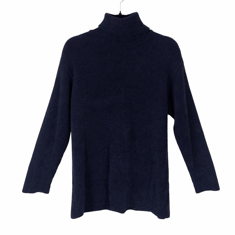 Lauren Ralph Lauren Dark Blue Chenille Turtleneck Sweater